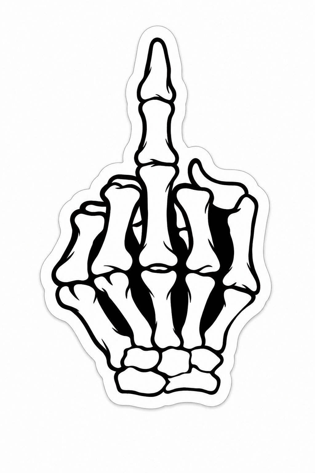 Skeleton Middle Finger Sticker