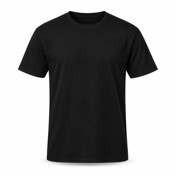 Blank black short-sleeve T-shirt for custom Toxic Iron design