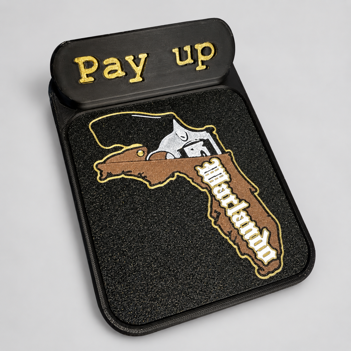 Custom 3D-printed NFC tap-to-pay display with Outcast Orlando design